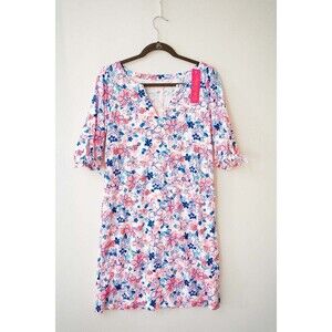 Lilly Pulitzer Easley short sleeve Dress Resort White Party Like a Lobstar M